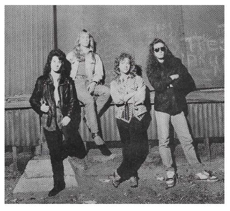 Damn Yankees / Group Photo-Near Old Building-Ted Nugent at Right (1990)