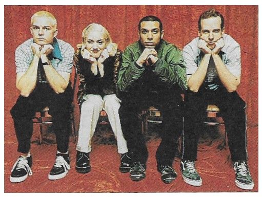 No Doubt / Group Sitting-Gwen Stefani 2nd from Left (1995)