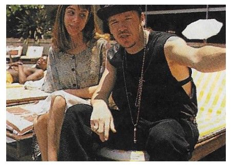 New Kids on the Block / Donnie Wahlberg with Martha Quinn Near Pool (1991)