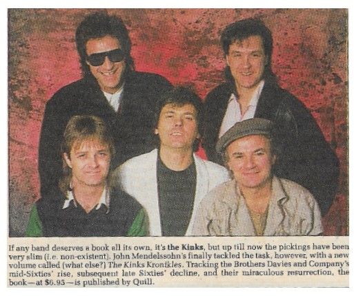 Kinks, The / If Any Band Deserves a Book (1985)