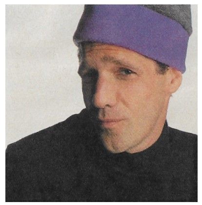 Frey, Glenn / Closeup-Blue and Grey Winter Cap-Black Shirt (1988)