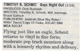 Schmit, Timothy B. / Boys Night Out (1987)