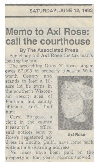 Guns N&#39; Roses / Memo to Axl Rose: Call the Courthouse (1993)