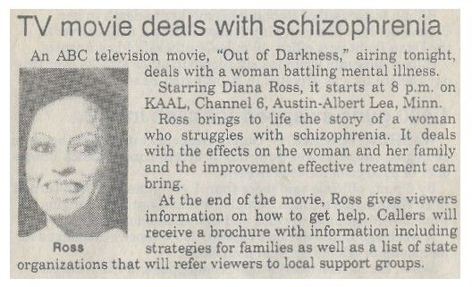 Ross, Diana / TV Movie Deals with Schizophrenia (1994)