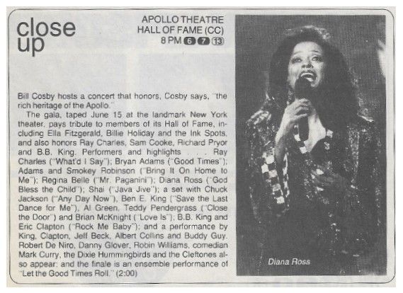 Ross, Diana / Apollo Theatre Hall of Fame-Close Up (1993)