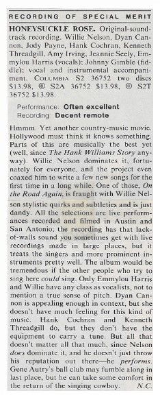 Nelson, Willie / Honeysuckle Rose-Soundtrack (1980)
