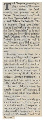 Nugent, Ted / Preparing to Play a Series of European Dates (1979)