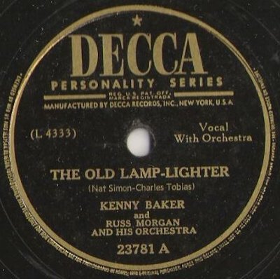 Baker, Kenny / The Old Lamp-Lighter (1947) / Decca 23781 (Single, 10&quot; Shellac)