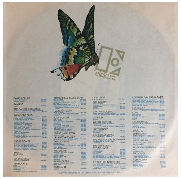 Elektra / Green Butterly with Albums Listed Below (1970s)