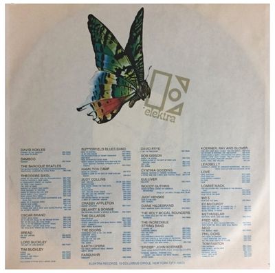 Elektra / Green Butterly with Albums Listed Below (1970s)