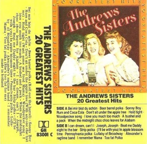 Andrews Sisters, The / 20 Greatest Hits / Scana GH-83001 C (Cassette) / Holland