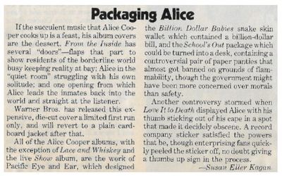 Cooper, Alice / Packaging Alice (1978)