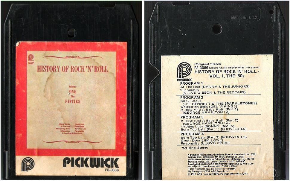 Various Artists / History of Rock 'N' Roll - Vol. 1, the '50's (1979) / Pickwick P8-3666 (8-Track Tape)
