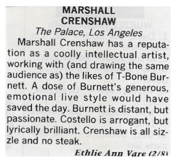 Crenshaw, Marshall / Los Angeles, CA-The Palace (1986)