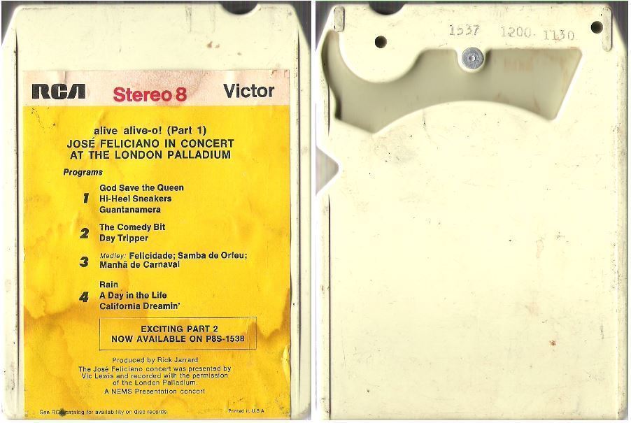 Feliciano, Jose / Alive Alive-O! - Part 1 (1969) / RCA Victor P8S-1537 (8-Track Tape)