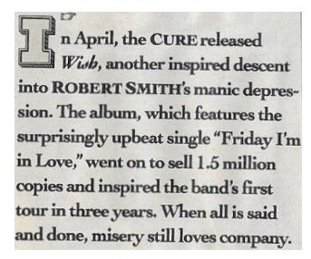 Cure, The / In April, the Cure Released Wish (1992)