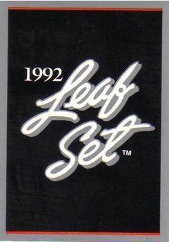 Leaf Bonus Card (1992) / &quot;The Leaf Set&quot; (Baseball Card) / Bonus