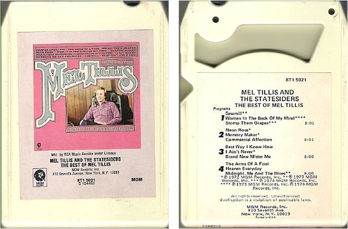 Tillis, Mel / The Best Of Mel Tillis (1976) / MGM 8T1-5021