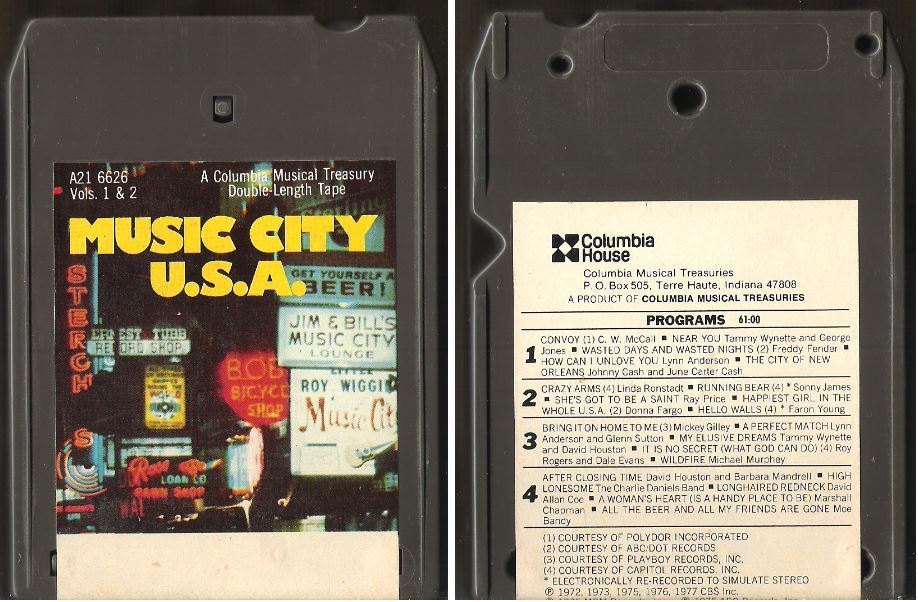 Various Artists / Music City U.S.A. - Vols. 1 + 2 (1977) / Columbia House A21-6626 (8-Track Tape)