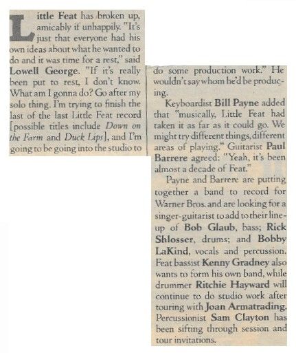 Little Feat / Little Feat Has Broken Up (1979)