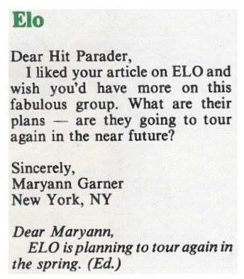 Electric Light Orchestra / To Tour Again in the Spring (1977)