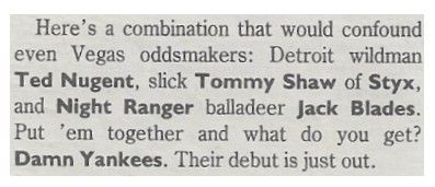 Damn Yankees / Their Debut is Just Out (1990)