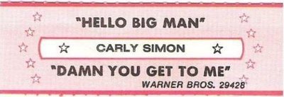 Simon, Carly / Hello Big Man (1983) / Warner Bros. 29428 (Jukebox Title Strip)