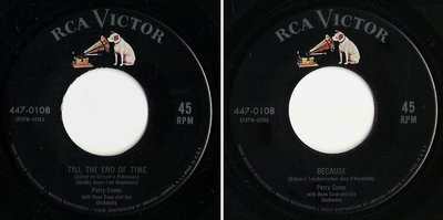 Como, Perry / Till the End of Time (1950&#39;s) / RCA Victor 447-0108 (Single, 7&quot; Vinyl)