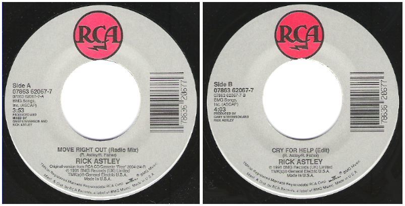 Astley, Rick / Move Right Out (Radio Mix) (1991) / RCA 07863 62067-7 (Single, 7" Vinyl)
