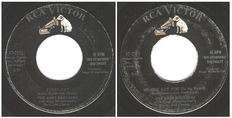 Ames Brothers, The / Pussy Cat (1958) / RCA Victor 47-7315 (Single, 7" Vinyl)