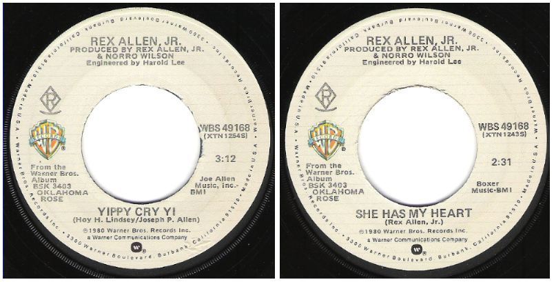 Allen, Rex (Jr.) / Yippy Cry Yi (1980) / Warner Bros. WBS 49168 (Single, 7" Vinyl)