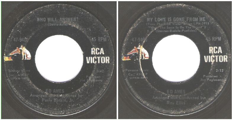 Ames, Ed / Who Will Answer? (1968) / RCA Victor 47-9400 (Single, 7" Vinyl)