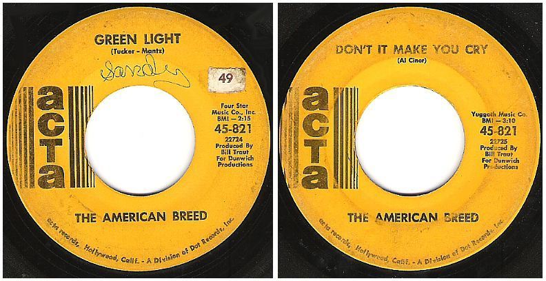 American Breed, The / Green Light (1968) / Acta 45-821 (Single, 7" Vinyl)
