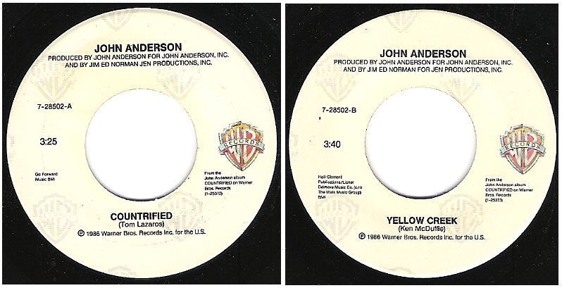 Anderson, John / Countrified (1986) / Warner Bros. 7-28502 (Single, 7" Vinyl)