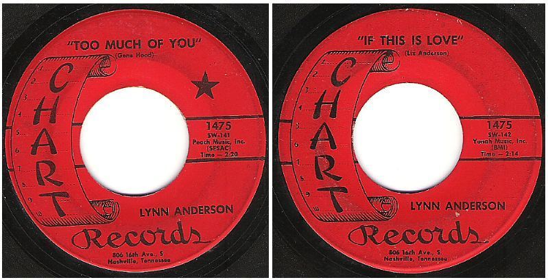 Anderson, Lynn / Too Much Of You (1967) / Chart 1475 (Single, 7" Vinyl)