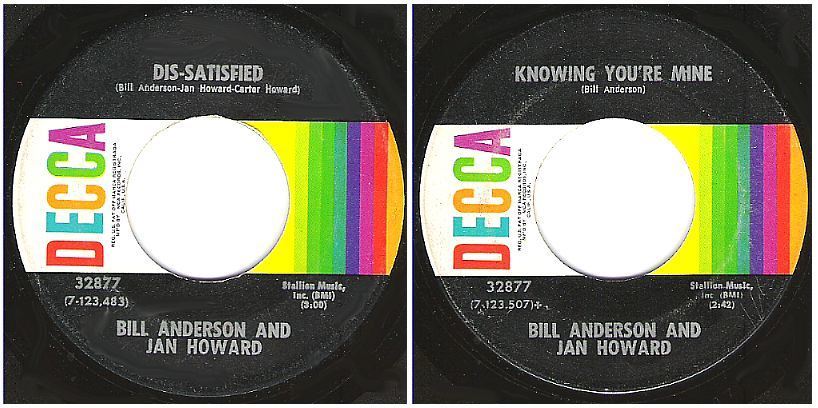 Anderson, Bill (+ Jan Howard) / Dis-Satisfied (1972) / Decca 32877 (Single, 7" Vinyl)