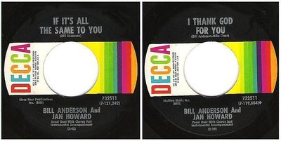 Anderson, Bill (+ Jan Howard) / If It&#39;s All the Same to You (1970) / Decca 732511 (Single, 7&quot; Vinyl)