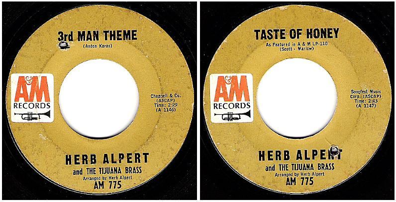 Alpert, Herb (+ The Tijuana Brass) / 3rd Man Theme (1965) / A+M 775 (Single, 7" Vinyl)