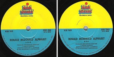 McDonald, Ronald / Ronald McDonald Alphabet (1983) / Kid Stuff KSR-949 (Single, 7&quot; Vinyl)