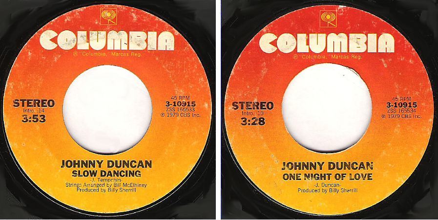 Duncan, Johnny / Slow Dancing (1979) / Columbia 3-10915 (Single, 7" Vinyl)