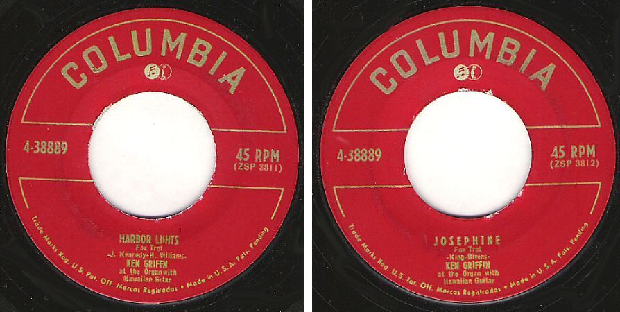 Griffin, Ken / Harbor Lights (1953) / Columbia 4-38889 (Single, 7" Vinyl)