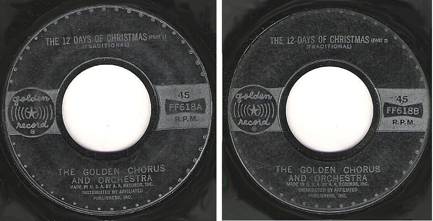 Golden Chorus + Orchestra / The 12 Days of Christmas / Golden Record FF-618 (Single, 7" Vinyl)