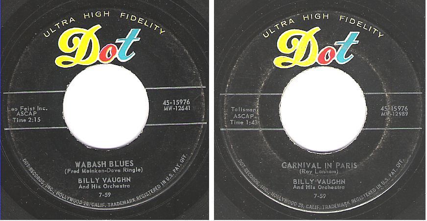 Vaughn, Billy / Wabash Blues (1959) / Dot 45-15976 (Single, 7&quot; Vinyl)