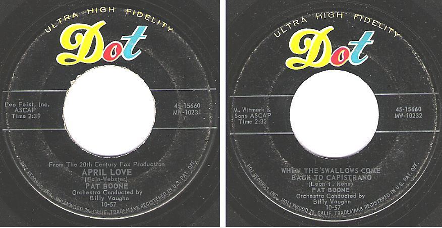 Boone, Pat / April Love (1957) / Dot 45-15660 (Single, 7" Vinyl)