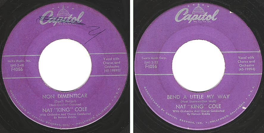 Cole, Nat King / Non Dimenticar (1958) / Capitol F-4056 (Single, 7" Vinyl)
