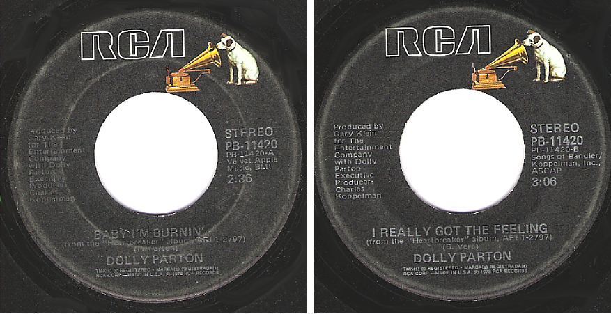 Parton, Dolly / Baby I&#39;m Burnin&#39; (1978) / RCA PB-11420 (Single, 7&quot; Vinyl)