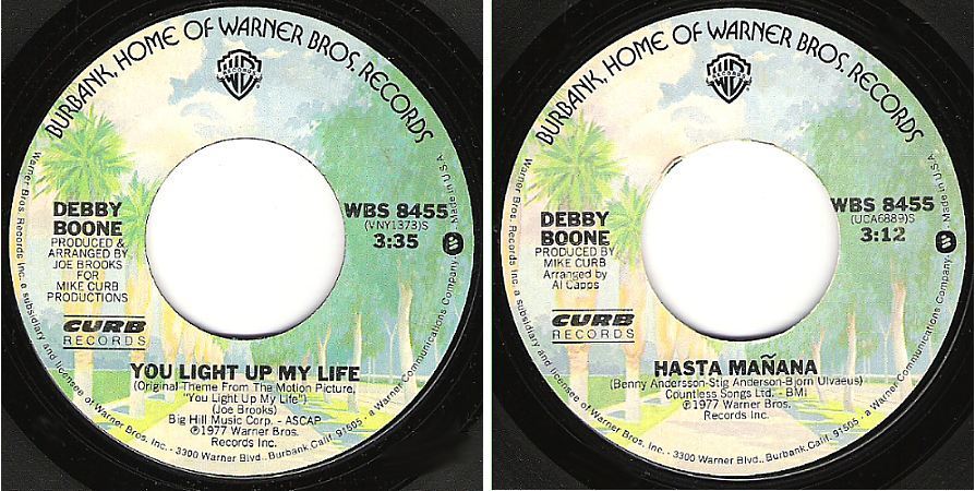 Boone, Debby / You Light Up My Life (1977) / Warner Bros. WBS-8455 (Single, 7" Vinyl)