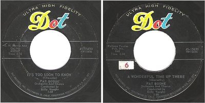 Boone, Pat / It&#39;s Too Soon To Know (1958) / Dot 45-15690 (Single, 7&quot; Vinyl)