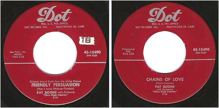 Boone, Pat / Friendly Persuasion (1956) / Dot 45-15490 (Single, 7" Vinyl)