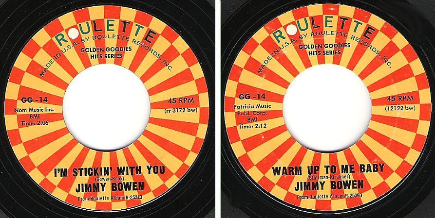 Bowen, Jimmy / I'm Stickin' With You (1963) / Roulette GG-14 (Single, 7" Vinyl)